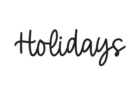 Holidays calligraphy lettering design in black color.のイラスト素材