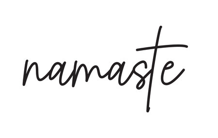 Namaste handwritten lettering calligraphy meditation yoga concept.のイラスト素材