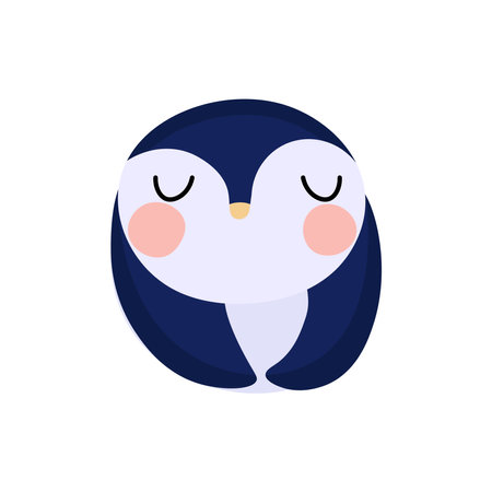 Cute Scandinavian penguin illustration isolated. Perfect for prints and postcard.のイラスト素材