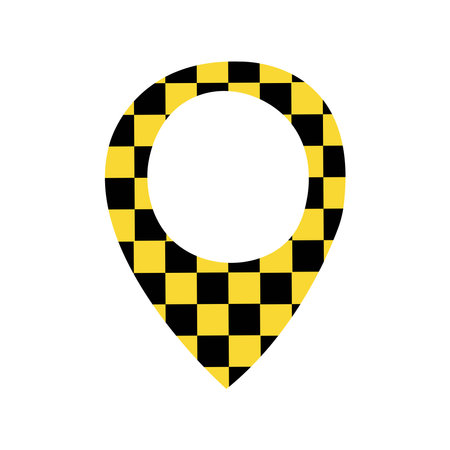 Taxi app isolated location icon. Yellow car style map point for driverのイラスト素材