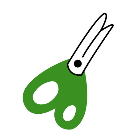 Green scissors doodle illustration artistic significance, design applications