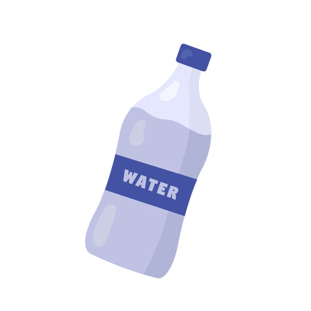 Simple plastic water bottle illustrationのイラスト素材