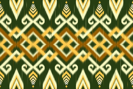 Ethnic Ikat Geometric oriental pattern on fabric and other Asian countries design for background and wallpaper. Seamless striped pattern in Aztec style. Folk embroidery.のイラスト素材