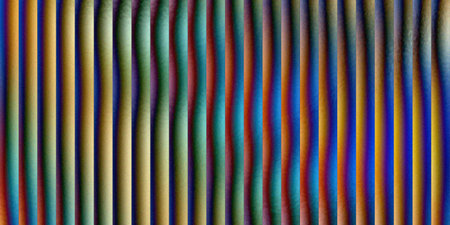 Vibrant vertical stripes with wavy abstract color transitions creating a dynamic and modern background textureの写真素材