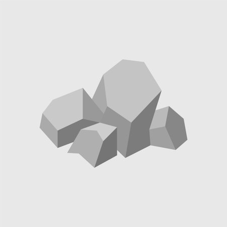 Pile of stones. Isolated on gray background. Vector illustration.のイラスト素材
