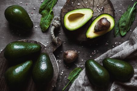 Avocado. Useful food on the table. Country style