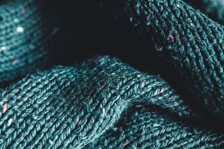 close up blue knitted pullover backgroundの写真素材