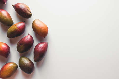 Group of mangos on white background. Healthy food, healthy lifestyle.の写真素材