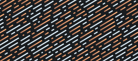 Dynamic bronze silver color round diagonal stripes on black background. Abstract white, gold, black color backdrop. Modern banner web template design. Futuristic technology style.のイラスト素材