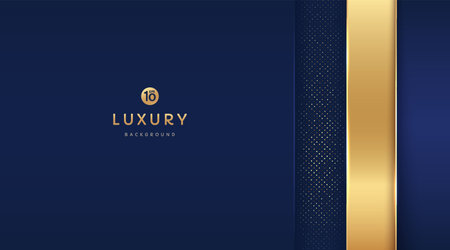 Dark blue, gold vertical rectangle shapes on background, glowing golden striped lines and glitter. Luxury and elegant. Abstract template design. Design for presentation, bannerのイラスト素材