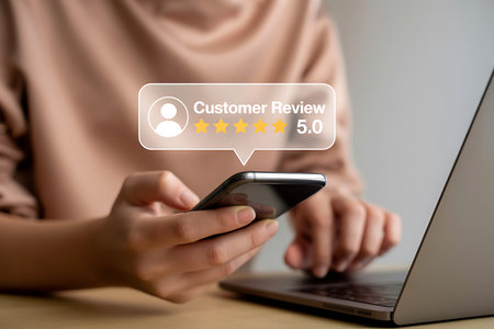 Customer reviews concept. Customer satisfaction survey. User experience and ranking.の素材
