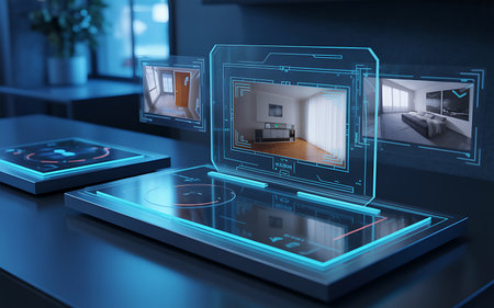 Futuristic interior design of a modern living room. 3D renderingの素材