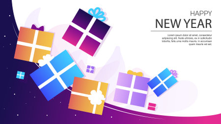 banner design christrmas gifts santa colorful gradientのイラスト素材