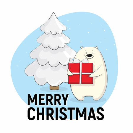 Christmas children's illustration cute bears winter brown pink pastelのイラスト素材