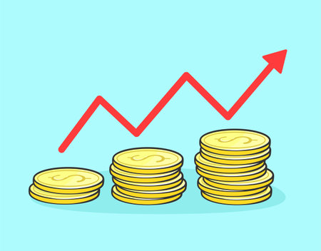 business banner template finance growth graphのイラスト素材