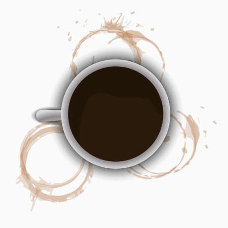 coffee cup and saucer beautiful illustrationのイラスト素材
