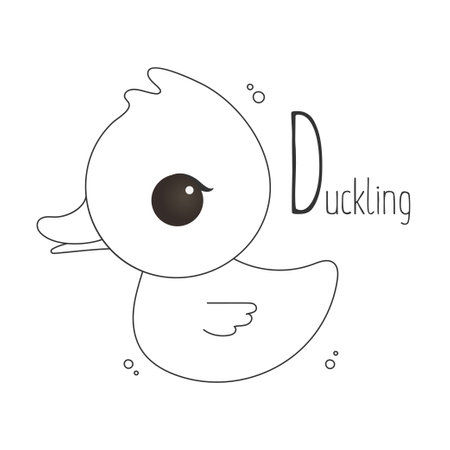 Alphabet letter animals children illustration duck birdのイラスト素材