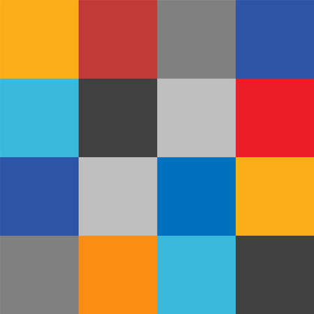 Pattern sample abstract colorful geometric figures orange, blue, red, gray
