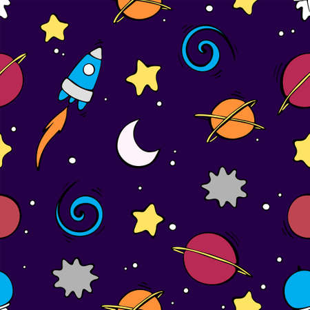 patterns seamless background space bright lightのイラスト素材