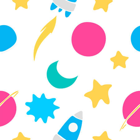 patterns seamless background space bright lightのイラスト素材