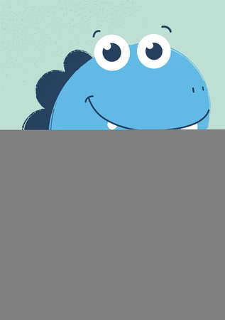 illustration baby dinosaur cute simple funny orange child posterのイラスト素材
