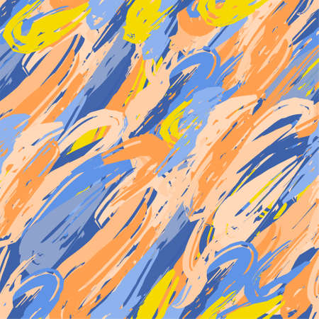 seamless pattern brush strokes pattern spots blobs paint bright print backgroundのイラスト素材