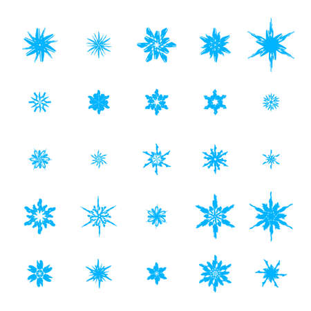 collection of objects snowflakes template elements christmas snow winter design graphicsのイラスト素材