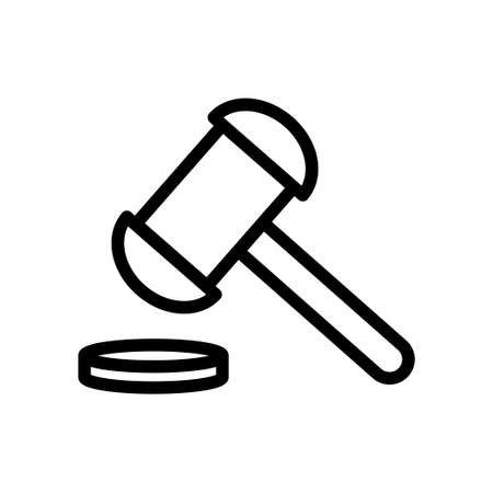 Simple of vector line icons. Pixel Perfect judge's hammerのイラスト素材