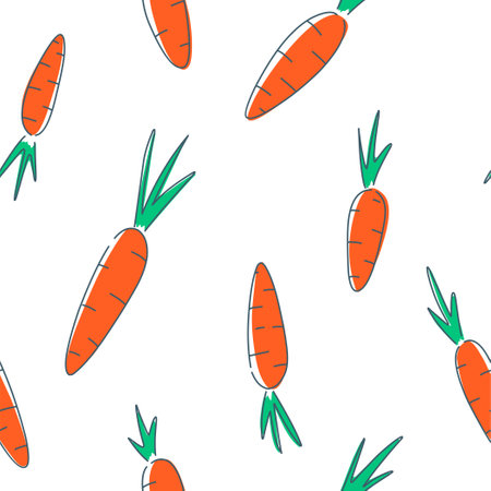 seamless pattern carrots vegetables orangeのイラスト素材
