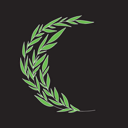 Graphic illustration, Moon leaf texture art Vector drawings of stars for clothing, etc.のイラスト素材