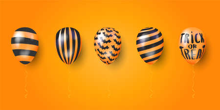 3D Element Halloween balloons. Happy halloween decotation.のイラスト素材