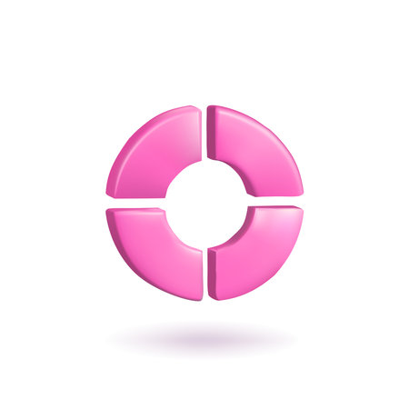 Pie diagram 3d icon. Isolated object on a transparent backgroundのイラスト素材