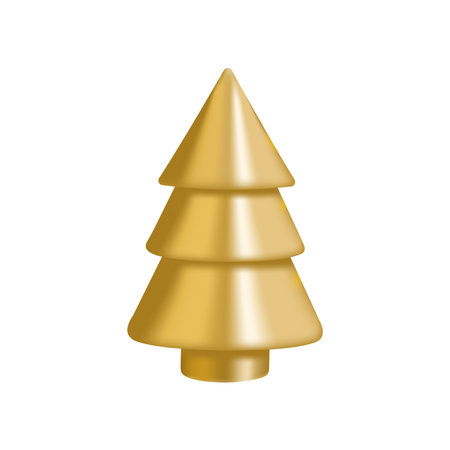 Decorative christmas tree with presents on a white background with copy space, 3dのイラスト素材