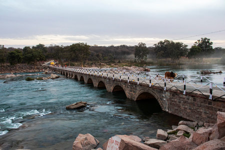 February 15 2020 Bridge on Betwa river, Orccha, Madhya Pradeshのeditorial素材