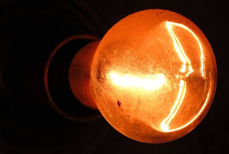 glowing electric bulbの写真素材