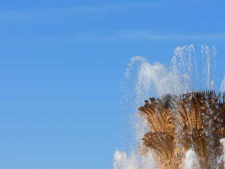 Moscow / Russia - Sept 20, 2018: VDNH, The Fountain of Friendship of Peoples (1954) against the blue skyのeditorial素材