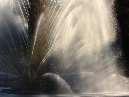 Moscow / Russia - Sept 20, 2018: VDNH, The Fountain "Golden Ear" (1954) on sunsetのeditorial素材
