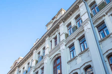 Beautiful facade of an old building with lots of windows