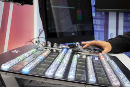 Professional broadcasting equipment on the NATEXPO Exhibitionのeditorial素材