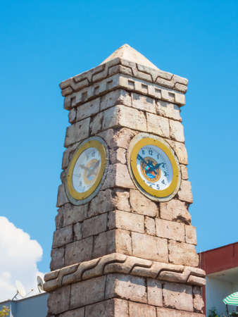 Clock tower in the center of Mahmutlar district, with new mechanismのeditorial素材