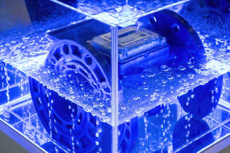 Electromagnetic flow meter of wastewater on exhibitionのeditorial素材