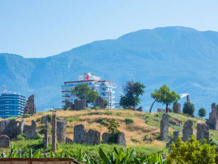 ALANYA, TURKEY - MAY 26, 2021. The ruins of ancient city of Naulaのeditorial素材