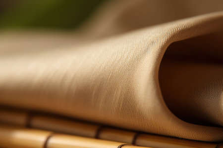 A close-up shot of the bamboo fabric, showing its soft and smooth texture. Generative AIの素材