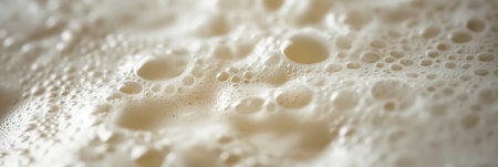 An expansive close-up view of a cluster of bubbles in foam, with each bubble reflecting light, creating a soft, textured surface.の素材