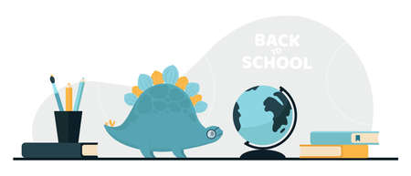 Back to School supplies colourful. Vector illustration.のイラスト素材