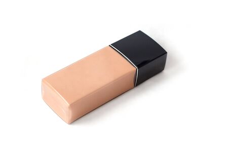 liquid makeup foundation in tube isolated on white backgroundの写真素材
