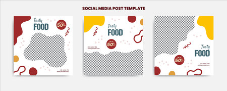 Food menu banner social media post. Editable social media templates for promotions on the Food menuのイラスト素材