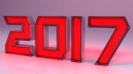 2017 red neonの写真素材