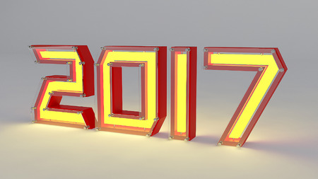 2017 neon yellow lightの写真素材