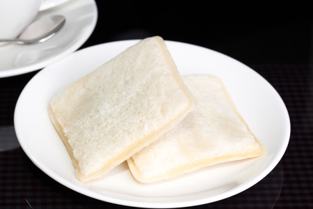 Two Breakfast regular bread sandwichの写真素材